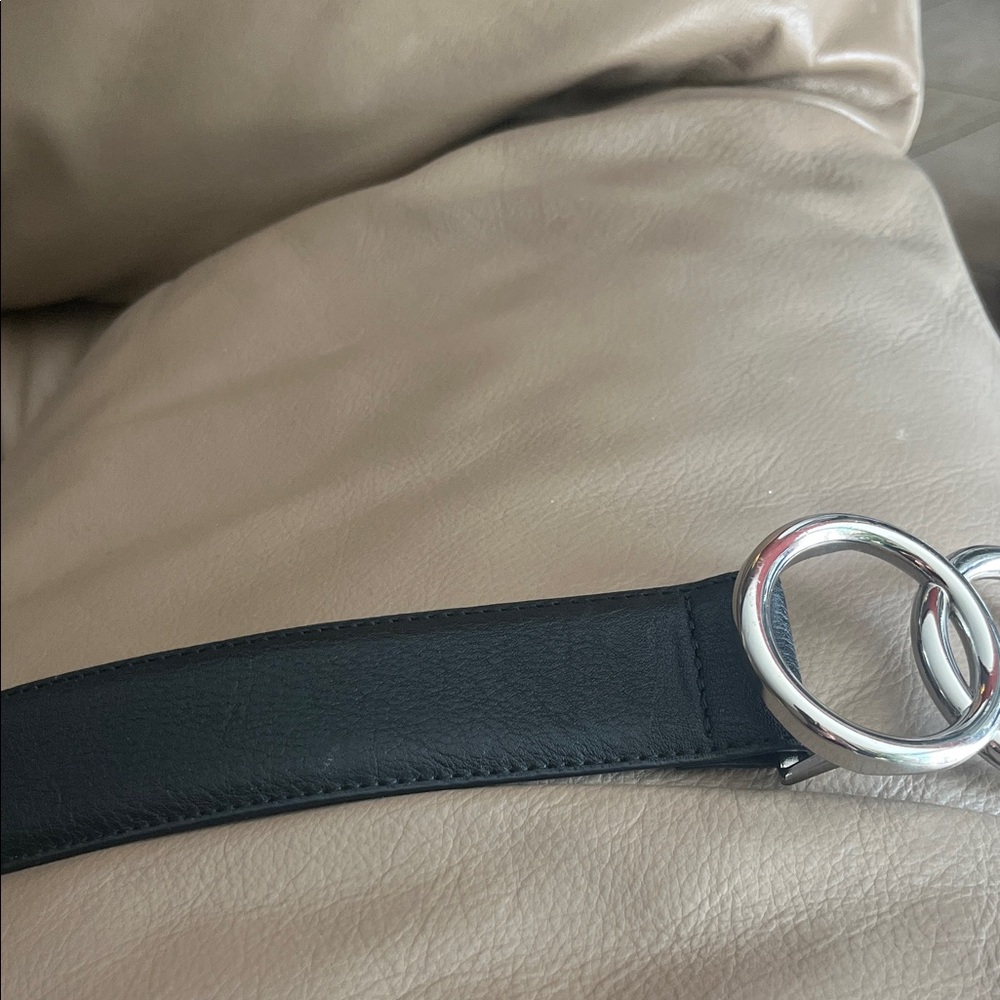 Elegant Black Leather Belt